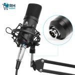 MAONO AU-A03 condenser microphone with boom arm.