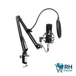 Full microphone kit with shock mount and scissor arm.